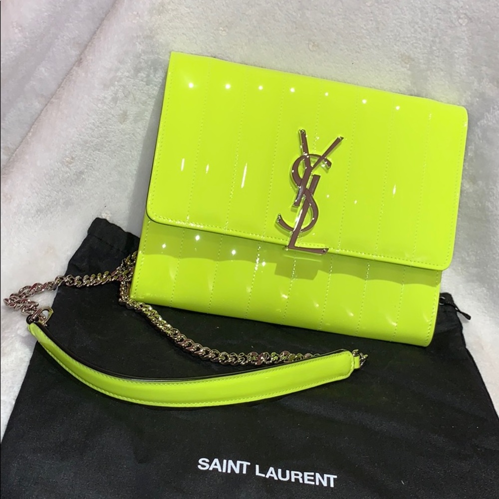 ‼️YSL Monogram Vicky Patent Leather Chain Wallet‼️